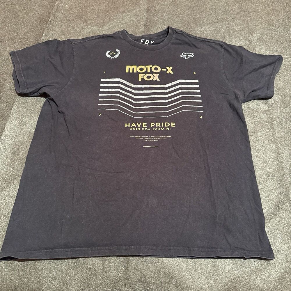 Vintage Y2K Fox Racing Moto-X Tee Mens XL Made In Mexico Black MX Shirt